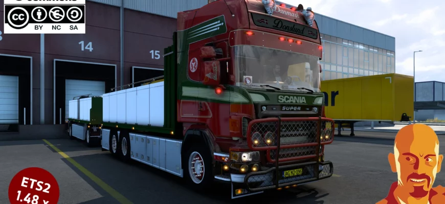 Мод SCANIA R560 DONSLUND + ПРИЦЕП для Euro truck simulator 2