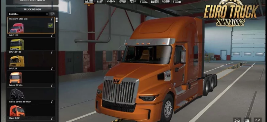 Мод WESTERNSTAR 57X 1.48 для Euro truck simulator 2