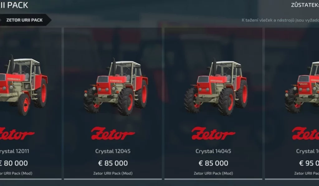 Мод ZETOR URII PACK для Farming Simulator 22