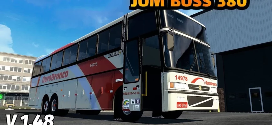 Мод АВТОБУС JUMBUSS 380T VOLVO BUS V1.1 1.48.X для Euro truck simulator 2