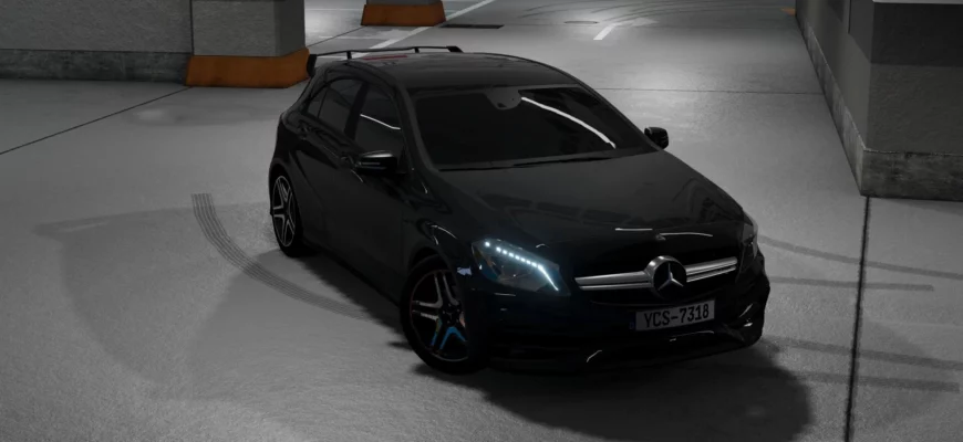 Мод MERCEDES-BENZ A45 AMG 0.30.X ДЛЯ BEAMNG.DRIVАE