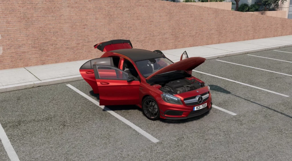 Мод MERCEDES-BENZ A45 AMG 0.30.X ДЛЯ BEAMNG.DRIVАE