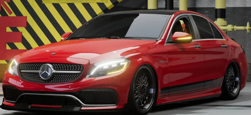 Мод MERCEDES BENZ AMG C63S (W205) 0.30.X ДЛЯ BEAMNG.DRIVE