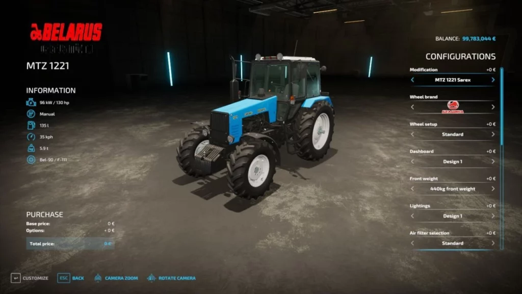 Мод МТЗ 1221 V1.4.0.0 для Farming Simulator 22