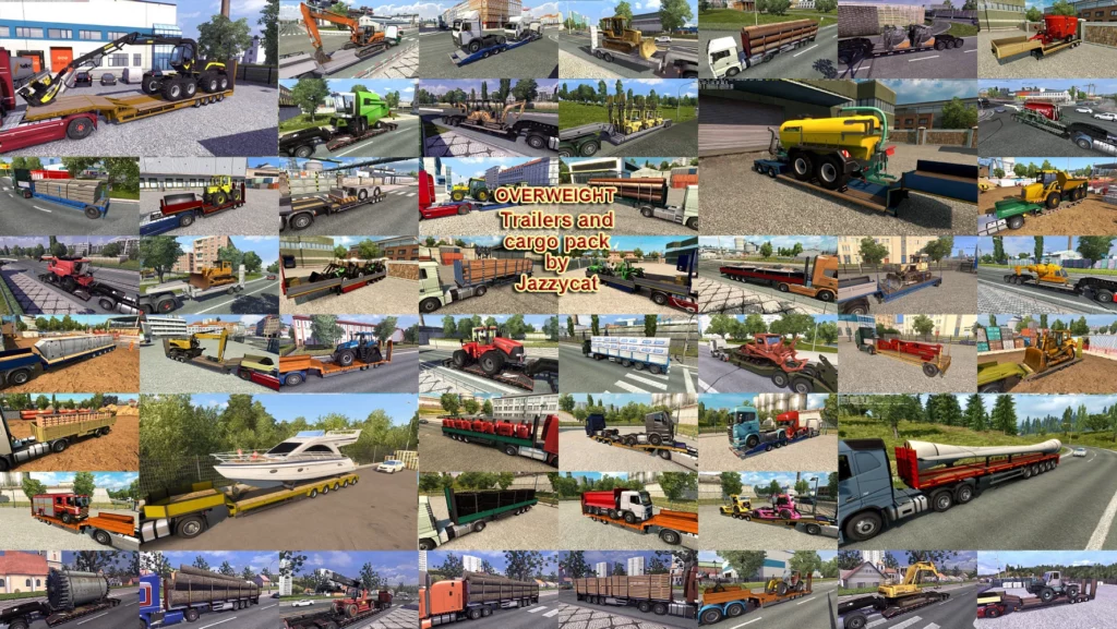 Мод ПАК ТЯЖЕЛОВЕСНЫЕ ПРИЦЕПЫ V1.48 для Euro truck simulator 2