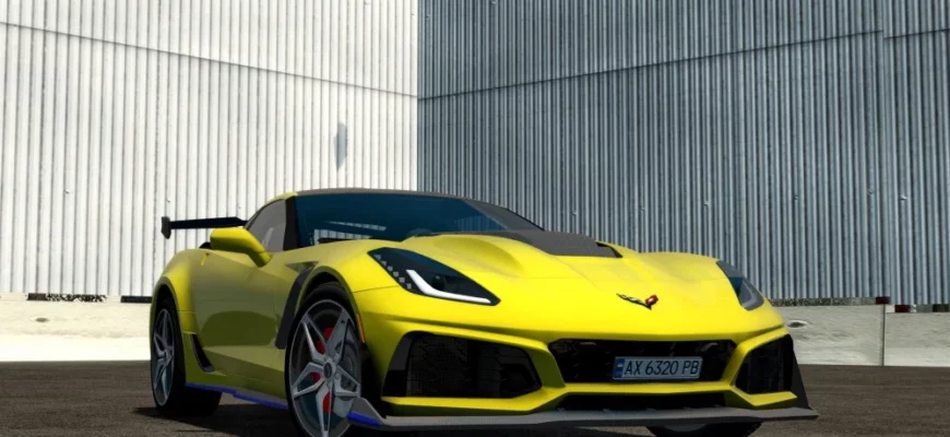 Мод CHEVROLET CORVETTE ZR1 2019 0.30.X ДЛЯ BEAMNG.DRIVАE