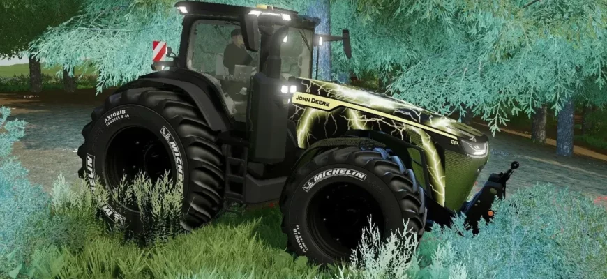 Мод JOHN DEERE 8R BY PEPPERONIE V1.1.1.0 для Farming Simulator 22