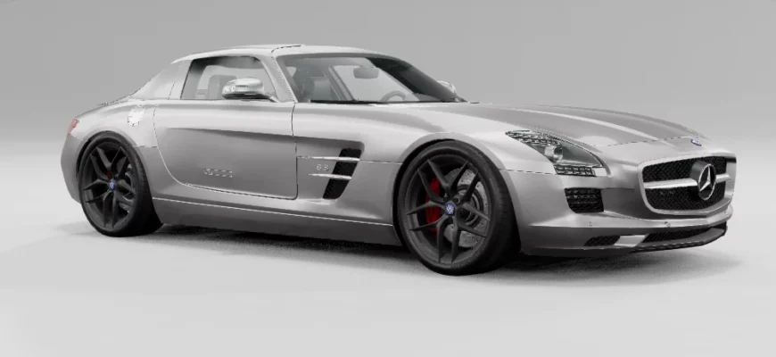 Мод MERCEDES BENZ AMG SLS 0.30.X ДЛЯ BEAMNG.DRIVE