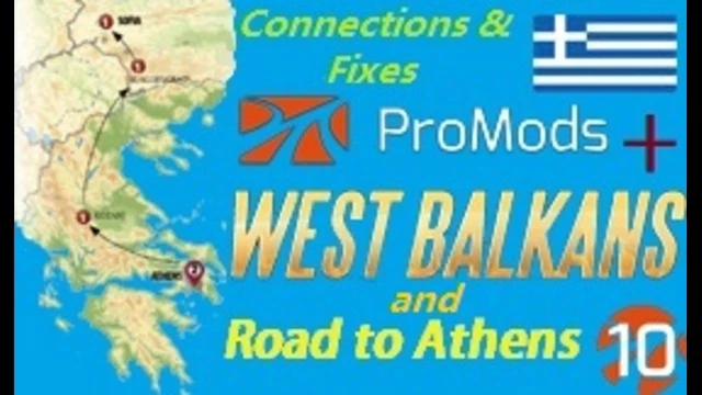 Мод ROAD TO ATHENS + ДОПОЛНЕНИЯ PROMODS 2.68 И WEST BALKANS для Euro truck simulator 2